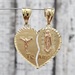 14K "Te Amo" Crucifix / Virgin Mary / Guadalupe Double Heart Pendant  