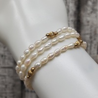 14K 3-Strand Seed Pearl Bracelet 