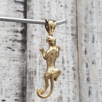 14K Panther Pendant w/ CZ + Synth Ruby