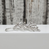 10K Diamond Leaf Brooch Pin