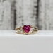 10K Synth Heart Ruby Diamond Ring