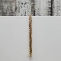 7.25" 14K TriColor Fancy V Shaped Textured Bracelet