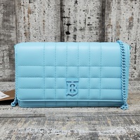 Burberry Lambskin Quilted Lola Clutch On Chain 