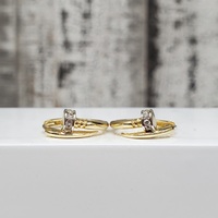 14K Nail Hoop Earrings w/ CZ