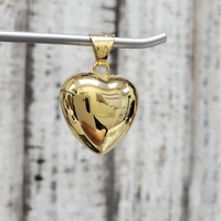 18K Large Hollow Heart Pendant