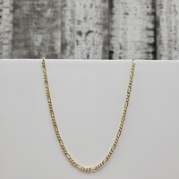 22" 14K Solid Figaro Link Necklace