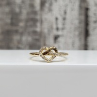 14K Heart Design CZ Ring