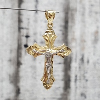 14K Crucifix Cross Jesus Religious Pendant