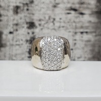 Roberto Coin 18K Diamond Hammered Diamond Wide Band Ring