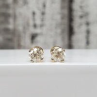 14K Diamond Stud Earrings w/ Screwbacks