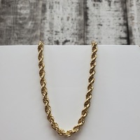 21.75" 10K Semi Solid Rope Chain Necklace