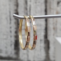 18K Trapezoid Shaped Hoop Earrings