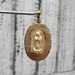 14K Tricolor Oval Virgin Mary / Guadalupe Religious Pendant