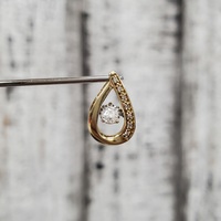 10K Teardrop Shaped Diamond Pendant