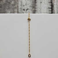 9" 14K Thin Rope Heart Charm Anklet