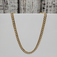 22" 14K Diamond Cut Curb Link Necklace