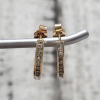 10K Diamond  J - Hoop Earrings