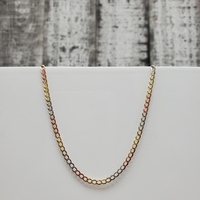 20" 14K TriColor Curb Link Necklace