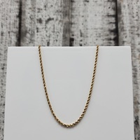 22.5" 10K Rope Chain Necklace