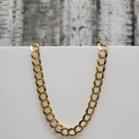 14K Diamond Cut Solid Curb Link Necklace