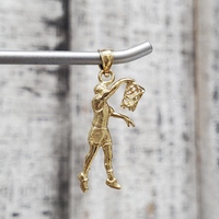 10K Basketball Player Slam Dunk Pendant