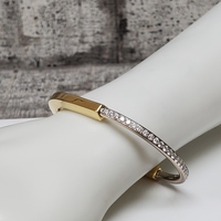 Tiffany & Co. Lock Bangle in Yellow and White Gold + Half Pavé Diamonds Bracelet