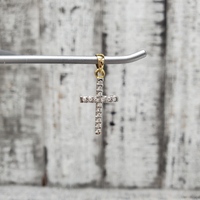 14K Diamond Cross Religious Pendant