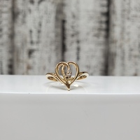 14K Diamond Heart Ring