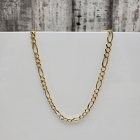 22.25" 14K Solid Figaro Link Necklace