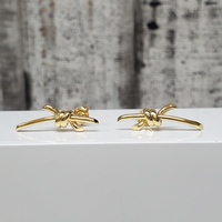 18K Fancy X Design Earrings w/ Friction Backs