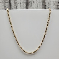 18" 10K Solid Rope Chain Necklace