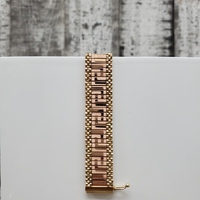 7" 14K Meander Design Wide Bracelet