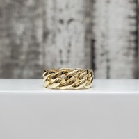 14K Cuban Link Band Ring
