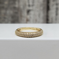 14K Ring Spiky Design Band CZ Ring