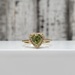 14K Heart Shaped Green Stone + CZ Ring
