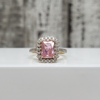 14K Pink + Clear CZ Ring