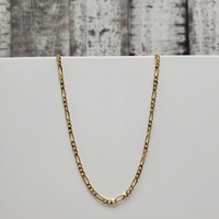 18" 14K Solid Figaro Link Necklace
