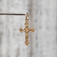 14K Small Crucifix Cross Religious Pendant