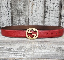 Red Gucci Belt Interlocking G Buckle