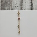 14K Curb Link Heart Charm Bracelet w/ Pink Inlay + Clear Bead