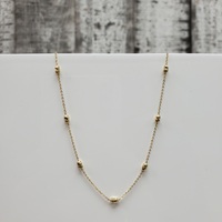 18" 14K Fancy Cut Beads Necklace