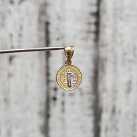 14K St. Benedict / San Benito Religious Round Pendant