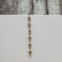 6.5" 14K Heart Shaped Design w/ Clear Beads