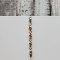 6.5" 14K TriColor Textured Heart Bracelet
