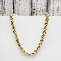 22.5" 14K Semi Solid Rope Chain Necklace
