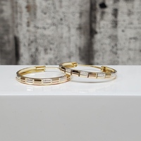 14K Tricolor Fancy Design Hoop Earrings