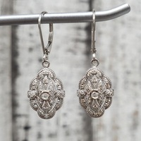 14K Diamond Dangle Earrings