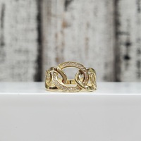 14K Fancy Circle Link CZ Ring