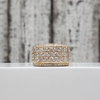 14K Diamond Cluster Mens Ring