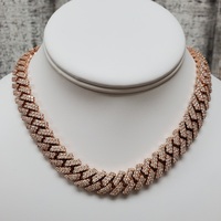 22" 14K Diamond Cuban Link Necklace